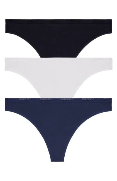 DKNY DKNY COTTON BLEND ASSORTED 3-PACK THONGS