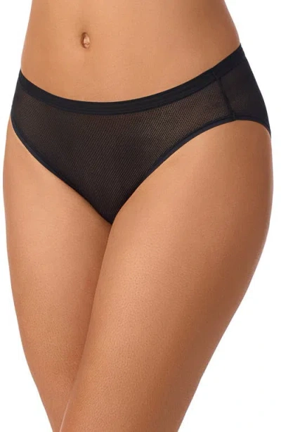 Dkny Table Top Sheer Stripe Bikini In Black
