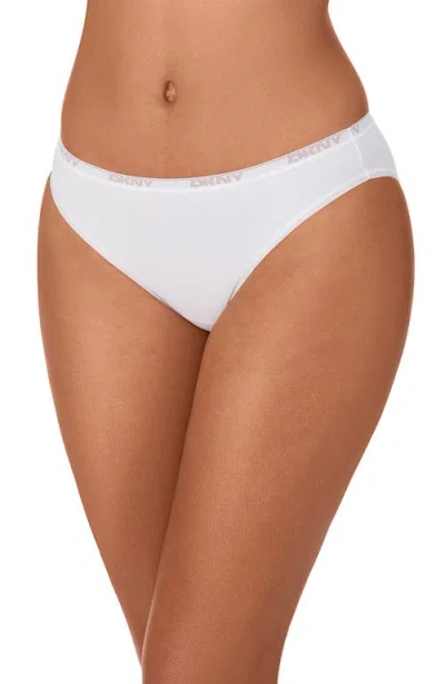 Dkny Table Top Stretch Cotton Blend Bikini In White