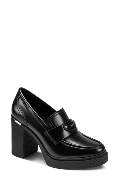 Dkny Tafani Block Heel Loafer In Black