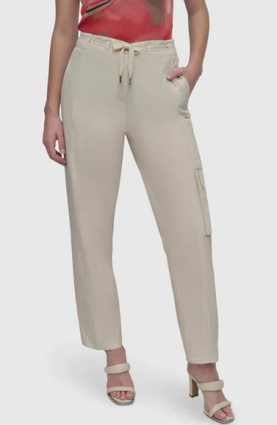 Dkny Taffeta Cargo Pants In Lt City Khaki