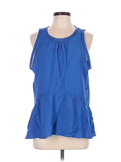 Dkny Tank Top Blue Halter Neckline Tops