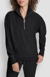 Dkny Tech Ottoman Half Zip Sweatshirt In Black