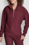 Dkny Tech Ottoman Half Zip Sweatshirt In Burgundy