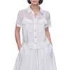 Dkny Tech Poplin Button-up Shirt In White
