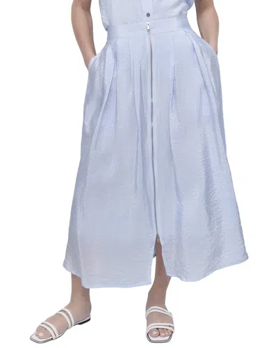 Dkny Tech Poplin Zip Front Skirt In White