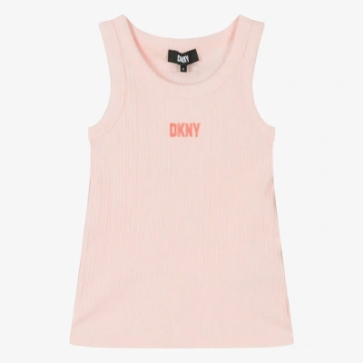Dkny Teen Girls Pink Ribbed Cotton Top