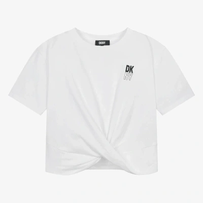 Dkny Teen Girls White Cotton T-shirt