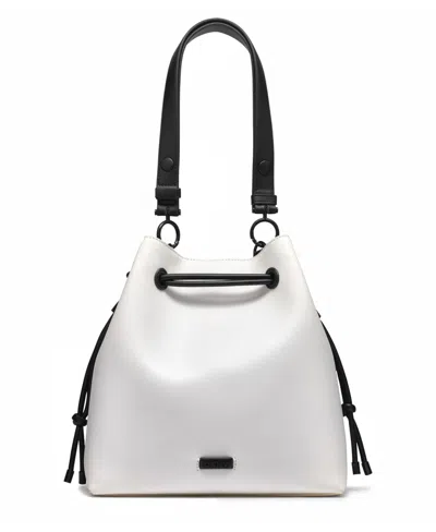 Dkny Teigan Small Bucket Bag In Pebble,black