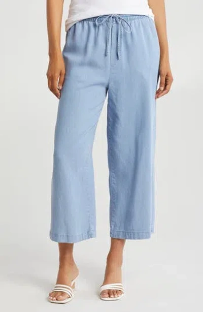 Dkny Tencel® Lyocell Cropped Pants In Blue