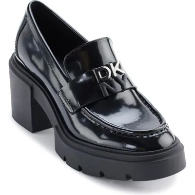 Dkny Texas Platform Bit Loafer In Blk - Black