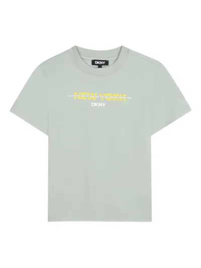Dkny Kids' Text-print T-shirt In Green