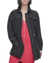 Dkny Textured Anorak Jacket In Black
