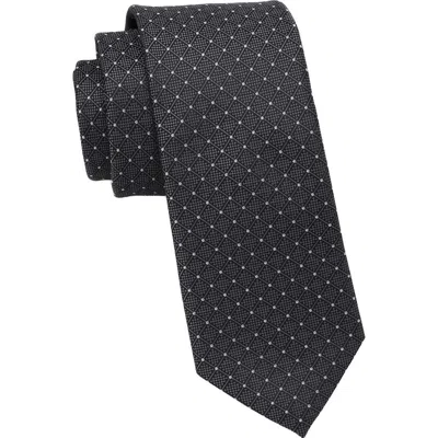 Dkny Textured Grid Dot Tie In Black