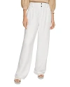 Dkny Textured High Rise Pants In White