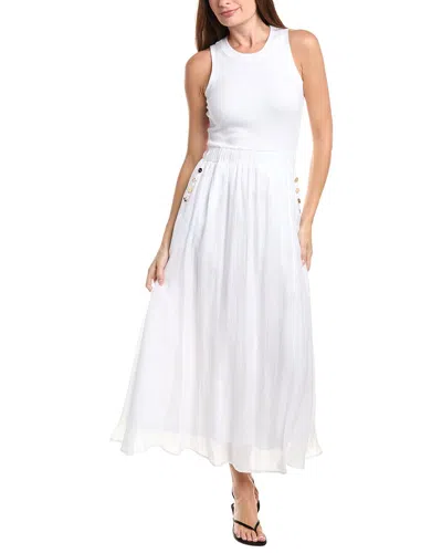 Dkny Textured Knit Dress In White