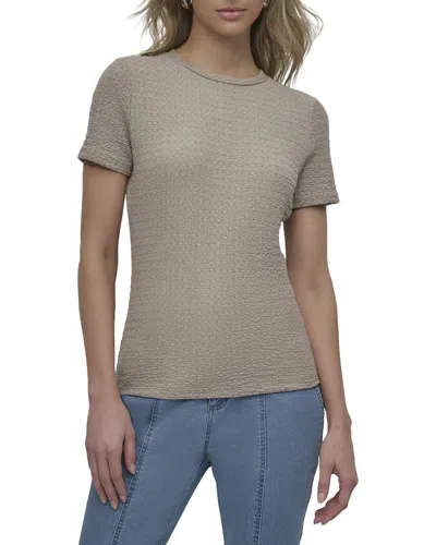 Dkny Textured Knit Top In Animal Print