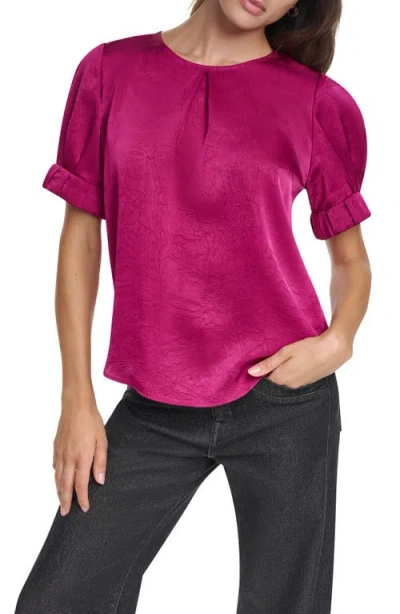 Dkny Textured Satin Shirt In Black