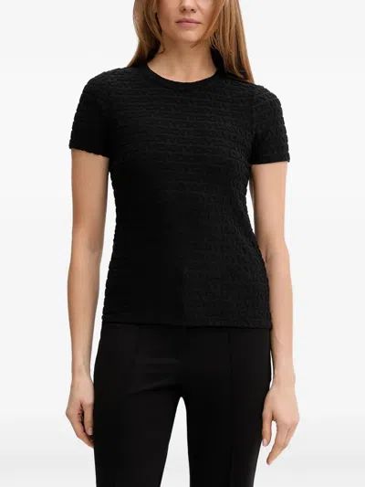 Dkny Textured Short-sleeve T-shirt In Black