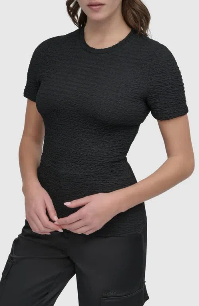 Dkny Textured T-shirt In Black