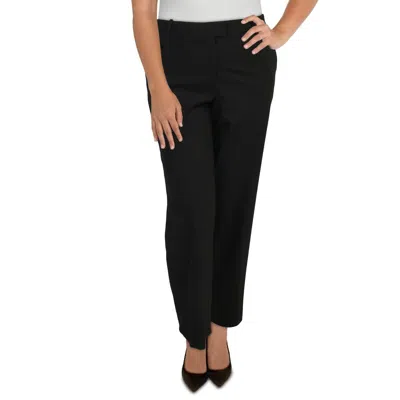 Dkny The Chelsea Womens Flat Front Work Wide Leg Pants In Black