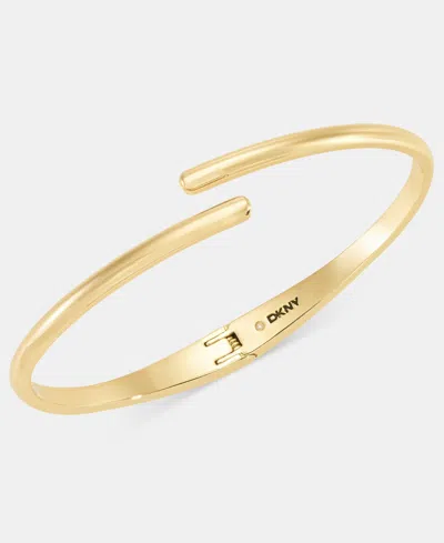 Dkny Thin Bypass Open Bangle Bracelet In Gold