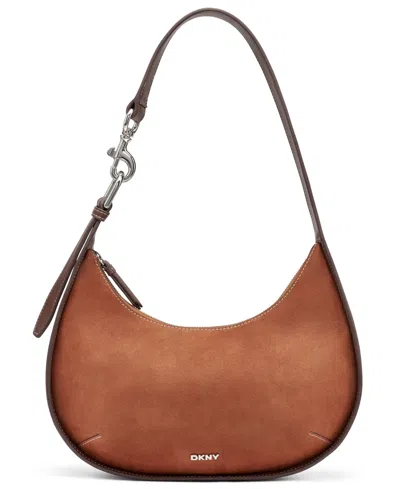 Dkny Thyme Medium Zipper Hobo Bag In Brown