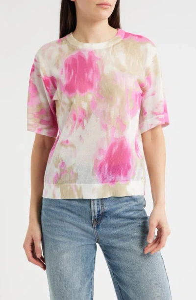 Dkny Tie Dye Cotton Blend T-shirt In Multi