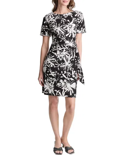 Dkny Tie Front Dress In Black