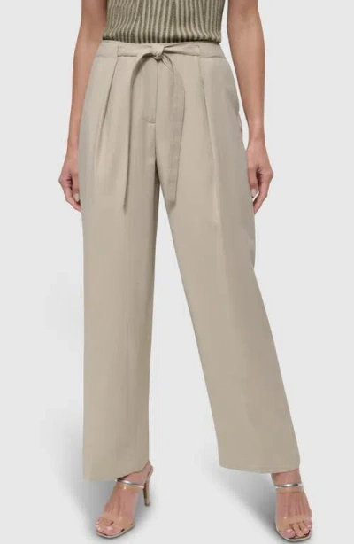 Dkny Tie Front Twill Pants In Trench