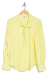 Dkny Tie Neck Long Sleeve Button-up Top