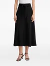 Dkny Tie-waist A-line Midi Skirt In Black