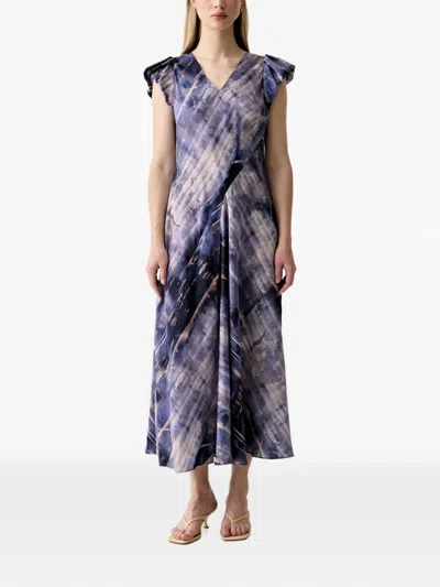 Dkny Tie-dye Cap-sleeve Midi Dress In Multi