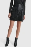 DKNY DKNY TIERED FRINGE FAUX LEATHER MINISKIRT