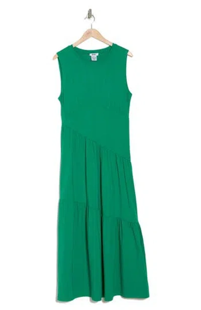 Dkny Tiered Stretch Cotton Maxi Dress In Clover