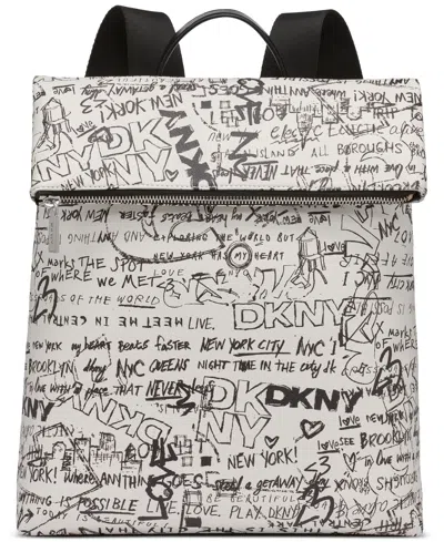 Dkny Tinsley Medium Backpack In Marshmallow,black