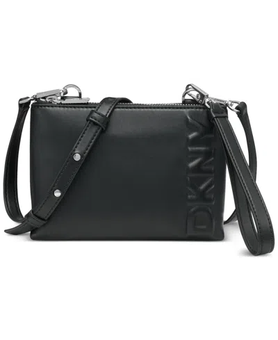 Dkny Tinsley Small Crossbody In Black,silver