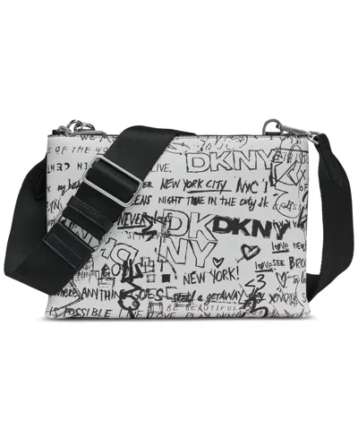 Dkny Tinsley Small Crossbody In Marshmallow,black