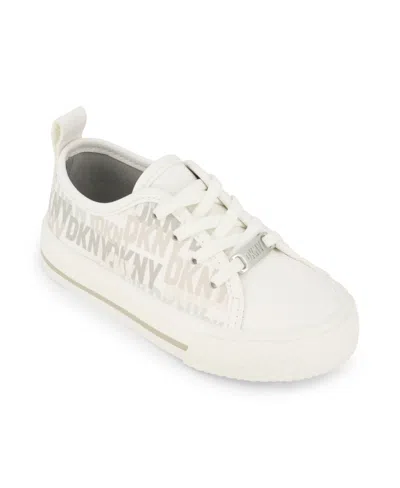 Dkny Babies' Toddler Girls Hannah Delia Logo Print Sneakers In White