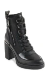 Dkny Women's Toia 100mm Mixed-media Combat Boots In Black