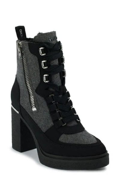 Dkny Toia Platform Bootie In Grey,black