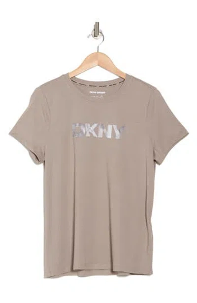 Dkny Tonal Logo Cotton & Modal Graphic T-shirt In Driftwood