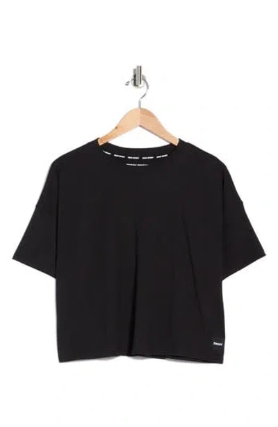 Dkny Tonal Logo Patch Short Sleeve T-shirt In Black