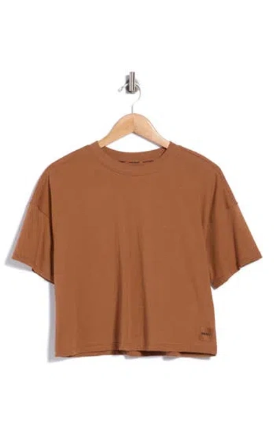Dkny Tonal Logo Patch Short Sleeve T-shirt In Brown