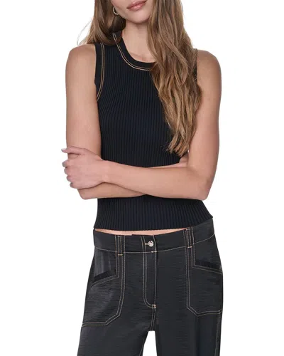 Dkny Top Stitch Glazed Pant In Black
