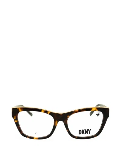 Dkny Tortoiseshell-effect Cat-eye Glasses In Brown