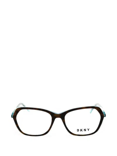 Dkny Tortoiseshell-effect Geometric-frame Glasses In Brown