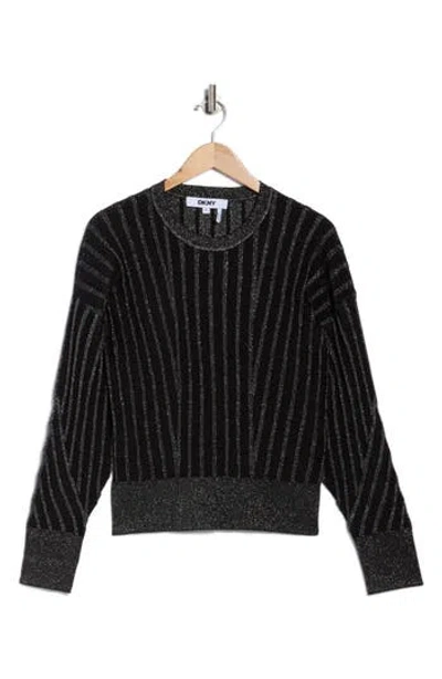 Dkny Transfer Stitch Sweater In Black