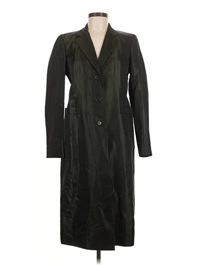 Pre-owned Dkny Trenchcoat In Green
