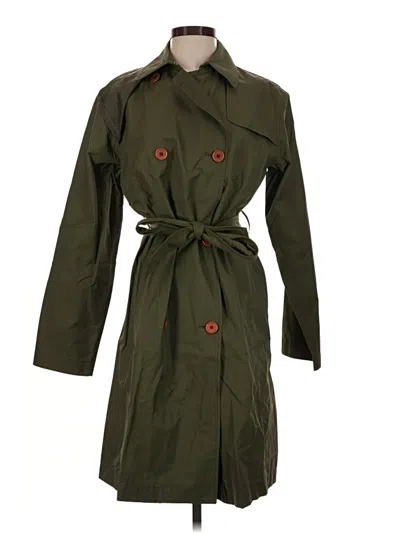 Pre-owned Dkny Trenchcoat In Green